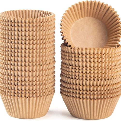Standard Natural Cupcake Liners 500 Count, No Smell, Grease-Proof Paper Muffin Liners, Food-grade Baking Cups for Cupcakes, Muffins, Nuts