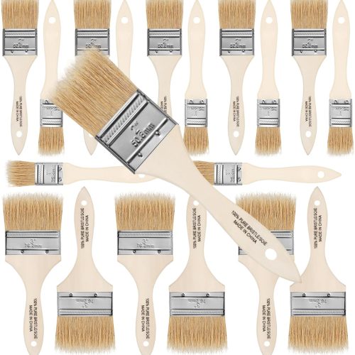 1 Chip Brush 24 Pack Disposable Paint Brushes 1" 2" 3" (8 Pieces per Size) Cheap Natural Bristle Paint Brushes for Glues, Varnish,Wood Stain,Furniture Paint Brush,Painting Walls