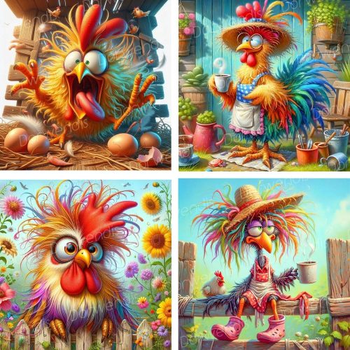 1 Diamond Painting Kits for Adults,4 Pack DIY Henhouse Chicken Diamond Art Kits for Beginners,5D Diamond Art for Adults,Full Round Drill Paint by Diamond Painting for Wall Decor Gifts12X12inch