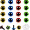 1 40pcs 11mm Crochet Safety Eyes for Amigurumis Multicolor Crochet Eyes Craft Eyes with Sturdy Washers Stuffed Animal Eyes for Crochet Plastic Plush Eyes for DIY Puppet Crochet Animals Bears Doll Making