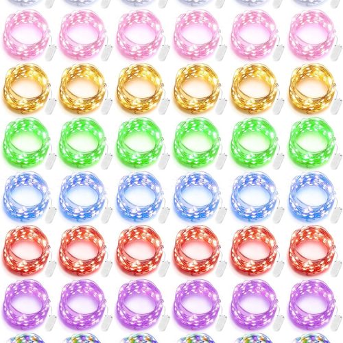 1 50 Pieces LED Fairy Lights Battery Operated Bulk, Wedding Waterproof Tiny Small Twinkle LED String Lights for Jar Starry for DIY Birthday Party Favors for Vase Centerpieces(Mixed Color,10 ft)