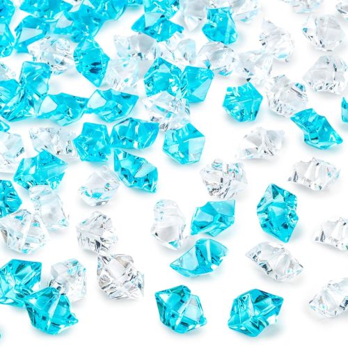 150PCS Fake Ice, Vase Filler Mixed Blue Fake Ice Rocks, Acrylic Crystals for Crafts Table Scatter Wedding Party Aquarium Tank Decorations