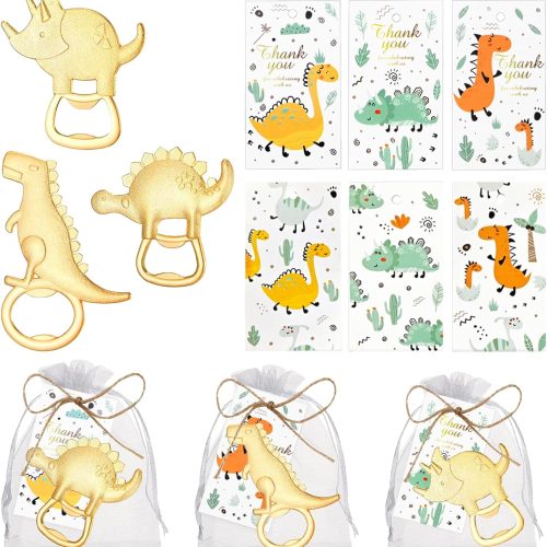 30 Pcs Dinosaur Bottle Openers: Dinosaur Baby Shower Decorations & Favors with Thank You Tags