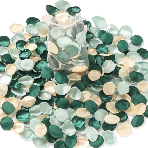 𝟰𝟬𝟬𝙋𝙘𝙨 Silk Rose Petals, Green Fake Rose Petals for Wedding Decor, Flower Petals Decrations for Flower Girl Basket Birthday Party Decor