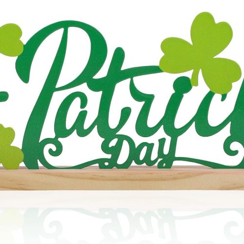 1 Metal St. Patrick's Day Sign, St Patricks Day Decorations for Home, Office, Shelf, Mantel, Indoor, Shamrock Decoration, Saint Patrick Day Decor (Shamrock)