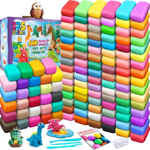 1 Air Dry Clay 125 Colors, Modeling Clay for Kids, DIY Molding Magic Clay, Gift for Kids