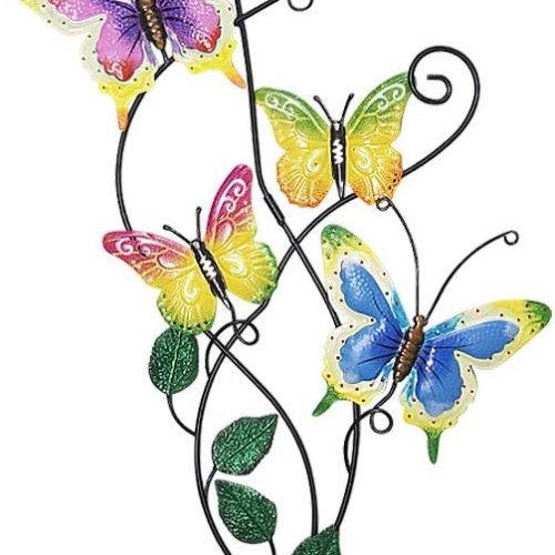 28 Inch Butterfly Garden Stake Decor Metal Wall Art Decoration, Mothers Day Ideal Gifts for Mom, Yard Outdoor Ornaments