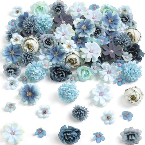 Faux Flower Heads Mini Orange Artificial Flower Heads Fake Peony Daisy Rose Flowers Multicolor Small Silk Daisy Flower Heads for Craft Garland Wedding Party DIY Home Decoration,2-4 cm