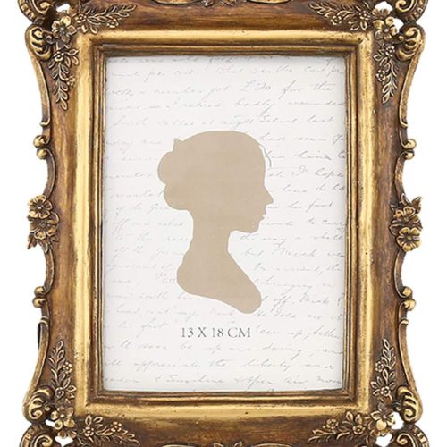 1 Vintage Picture Frame 5x7 Inch, Luxury Antique Photo Frames with Glass Front, Photo Display, Tabletop Wall Hanging, Gift Ideas, Bronze Gold