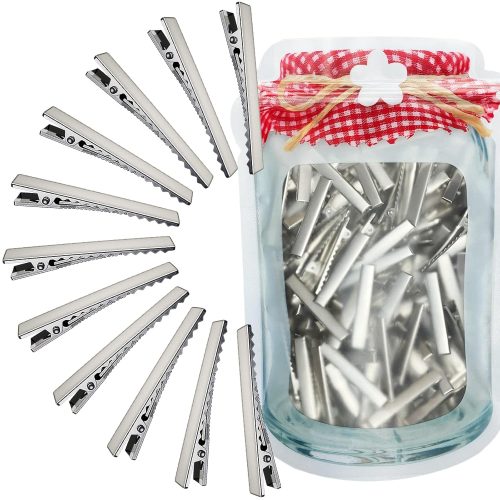 Hair Clips for Hair Bows, 150Pcs Alligator Metal Clip (4.5cm/1.77"), Gator Hairdresser Clips for Bow Making, Large Plain DIY Clips Supplies for Crafts