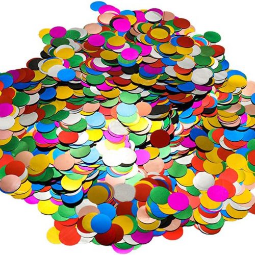 Multicolor Metallic Foil Confetti(0.59 inch) Round Dots Glitter Rainbow Table Confetti for Party Wedding Decorations,2.11 OZ per pack