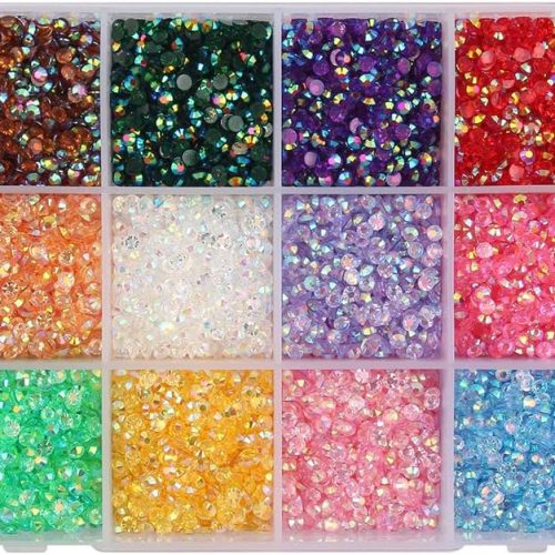 18 Colors 3mm Flat Back Jelly Rhinestones Colorful Resin Crystal AB Rhinestones for Crafts Nails Clothes Face Shoes Tumblers Decoration