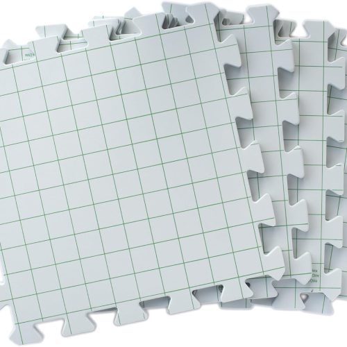 Interlocking Needlepoint, Knitting, and Crochet Blocking Boards, 12'' W x 12'' L, White, 4 Pc
