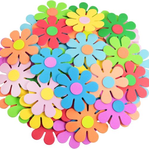 1 100PCS Foam Flower Stickers - Wall Stickers, Small Flower Sticker Foam Crafts for Kindergartens, School Classrooms, Stage Environment Decoration