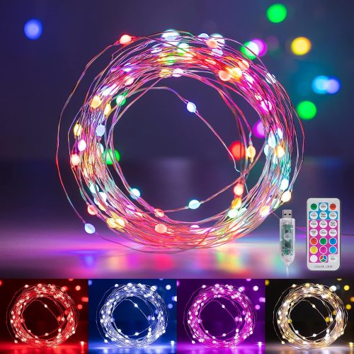 1 Fairy Lights Color Changing - 33FT 100 LED String Lights with Remote,11 Modes, USB Fairy Lights Indoor, Twinkle Christmas Fairy Light for Bedroom Indoor Classroom