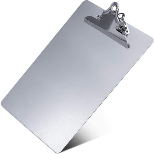 1 Metal Clipboard, Contractor Heavy Duty Aluminum Clipboard with High Capacity Clip, Rust-Proof Plate for Letter Size and A4 Paper Sheet, Supplies for Office, Jobsite, Medical, School, Law Enforcement