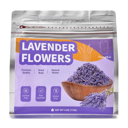 1 Dried Culinary Lavender Flowers - Food Grade Lavender Buds(4 oz), for Tea, Baking, Potpourri, Home Fragrance & Sachets, Edible Flowers - Gluten Free