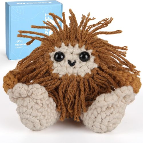 1 Crochet Kit for Beginner, Bigfoot Learn How to Crochet Stuffed Animals Gift for Adults and Teen(), Knitting Set with Yarn Hook Stitch-by-Stitch Video Tutorial
