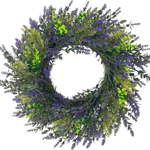 1 18 Inch Sage and Greenery Wreath for Front Door, Wall, or Indoor Décor - Spring and Summer Floral Wreath with Greenery - Perfect for Home Office or Wedding Decorations