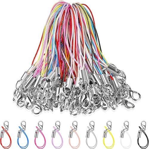 1 Lobster Clasp Cords Clasp Cord Strap Charm Lariat Lanyard Mini Lariat Strap for Cellphone/USB Drive/Keychain/DIY Jewelry or Other Handmade Jewelry Making