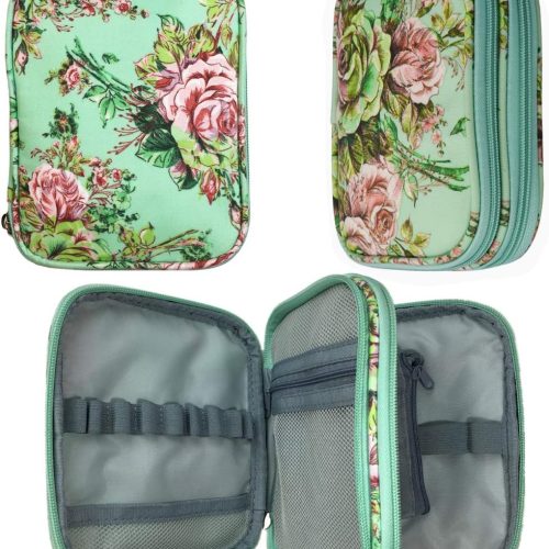 1 New Crochet Hook Case Without Hooks and Accessories, Zipper Storage Organizer Bag with Web Pockets for Various Crochet Needles/Knitting Accessories/Crochet Hook Kit Tools, Lightweight, Easy to Hold