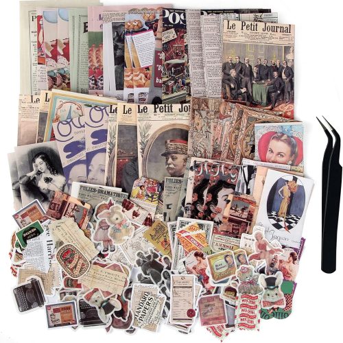 1 200pcs Cute Stickers for Journaling - Vintage Scrapbook Paper Aesthetic People Washi Stickers for Bullet Supplies Kit Junk Journal Planners Scrapbooking Supplies Kit Journaling Stickers