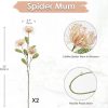 2 33" Pink Artificial Mums Flowers Sping Summer Chrysanthemum Flowers 2Pcs Fake Spider Mum Flower Arrangement Faux Pincushion Flower with 3 Heads Long Stem Bouquet Home Decor