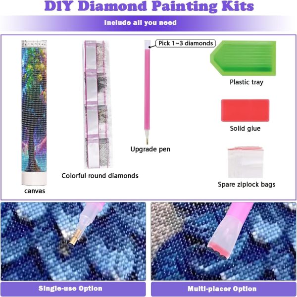 3 Beautiful Woman Diamond Art Kits for Adults, Flower Diamond Painting Kits, Dimond Art Paintings Kit, 5D Diamond Dot, Small Gem Painting Kit, Crystal Art Beginner, Home Wall Decor Gifts (12x16inch)