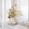 4 33" Pink Artificial Mums Flowers Sping Summer Chrysanthemum Flowers 2Pcs Fake Spider Mum Flower Arrangement Faux Pincushion Flower with 3 Heads Long Stem Bouquet Home Decor