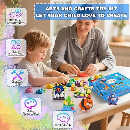 Modeling Clay - 24 Colors Air Dry Clay, DIY Magic Clay with Tools and Munuals, Kids Toys Set for Boys and Girls