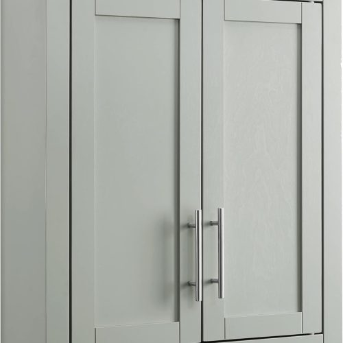 Savannah Wall Mounted Bathroom Storage Medicine Cabinet with Shelves, Gray