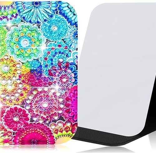 Diamond Art Compact Mirror Kits for Teen Girl Adults Women with Painting and Crafts Kits for Girls 8 12 Kids Old Ages 7 9 10 11 13 14 Year Birthday Gift(Mandala Flower)