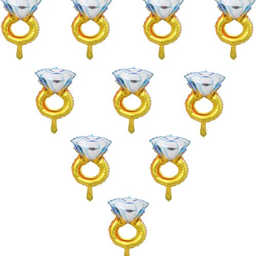 10Pcs Mini Ring Diamond Balloons for Anniversary Engagement and Wedding Party Decoration