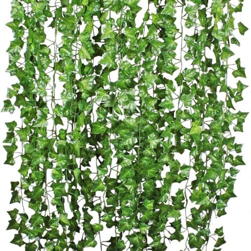 84Feet 12 Strands Artificial Flowers Greenery Fake Hanging Vine Plants Leaf Garland Hanging for Wedding Party Garden Outdoor Office Wall Decoration