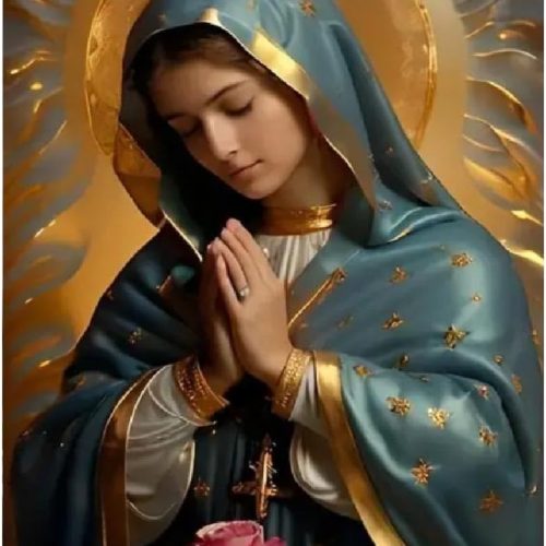 Jesus Diamond Painting Kit, Full Drill 5D Pray Virgin Mary Diamond Dots Arts Crafts Set Religious Belief Diamond Painting with Gem for Adult Beginner Virgin Mary Room Decor 12X16 inch