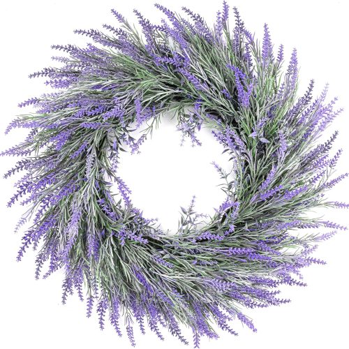 Winter Spring Summer Lavender Door Wreath 20Inch Front Door Wreath All Seasons Wreaths Purple Artificial Lavender Wreaths for Outdoor Outside Indoor Window Home Rustic Farmhouse Decorations