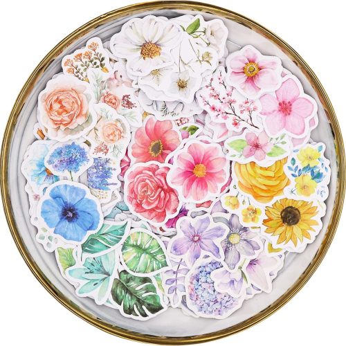 Flower Stickers Set (360 Pieces) Decorative Assorted Floral Sticker for Scrapbooking Planner Bullet Journals Supplies