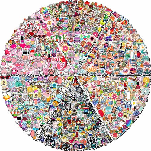 600 PCS Stickers Pack，Cute Colorful Waterproof Stickers，Vinyl Art Stickers.Valentine's Day Stickers for Water Bottles,Skateboards and Notebooks, Laptop Sticker for Teens Girls Kids Adults