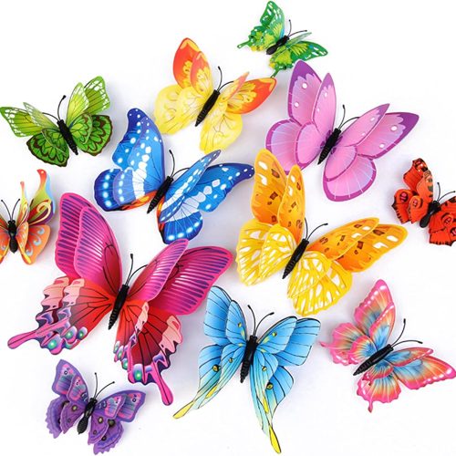 1 Butterfly Wall Decor 24/48 PCS, 3D Butterflies Stickers for Party Decorations with Magnets(Colorful, 48)