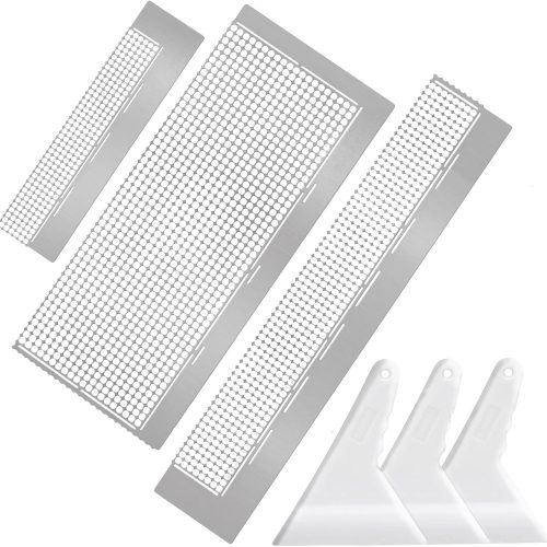3Pcs Stainless Diamond Pasted Drawing Ruler Steel 5D Drawing Mesh Ruler with Fix Tools 240 520 1020 Blank Grids for Full Drill or Partial Drills DIY Art Crafts Diamond Painting Kits
