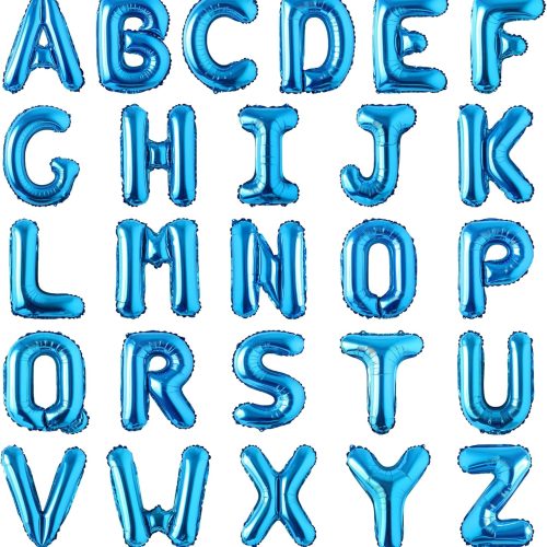 Letter Balloons 16 Inch Mylar Foil Alphabet Letter A-Z Balloons Set for Wedding Birthday Party Decoration Banner Custom Phrase 26 Pieces(Blue)