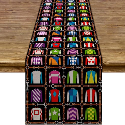 Kentucky Table Runner Run for The Roses Derby Attire Tablecloth Horse Racing Party Kitchen Dining Home Decoration (13" x 72")