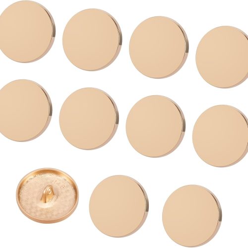 10 pcs 0.7 inch/18 mm in Hand-Stitched Gold Coloured Metal Buttons Additional Buttons Suitable for Suits, Jackets, Coats, Shirts and Jeans