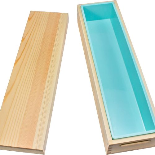 1 Wooden Soap Molds for Soap Making Large- 5 lb Soap Molds Loaf with Cover, Rectangle Silicone Soap Loaf Molds 77 oz (5 lb Standard Mold)