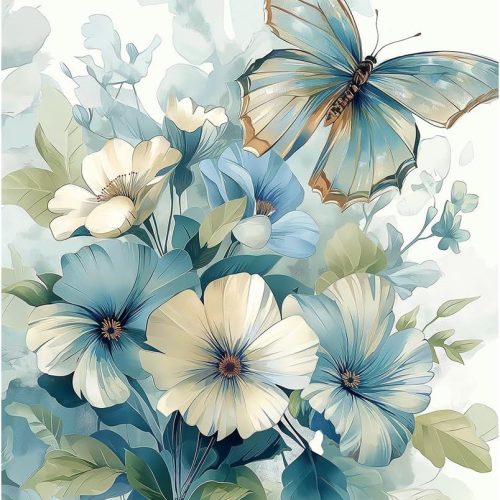 1 Paint by Numbers for Adults Beginners Paint by Number Kit Butterfly, DIY Acrylic Paint by Numbers Kits Flowers Colorful Paintworks Artwork for Adults Beginner, 16x20 Inch