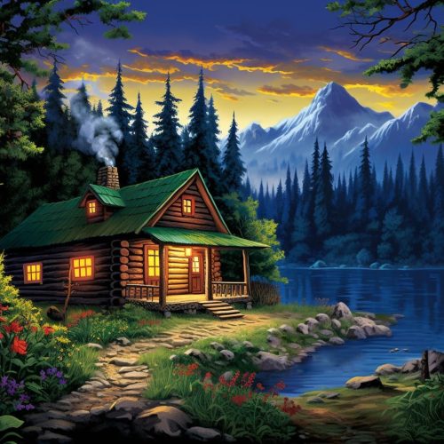 12x16 Diamond Craft Painting Art Kits for Adults Cabin in The Wood Full Drill,5D Paint with Diamond Kit Embroidery Art Craft for Home Wall Decor…
