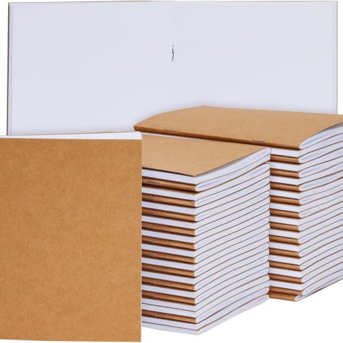 1 48-Pack Small Blank Notebooks Bulk - 4.25 x 5.5 in Brown Kraft Paper - Mini Journals Bulk Notebooks for Kids Sketching & Journaling
