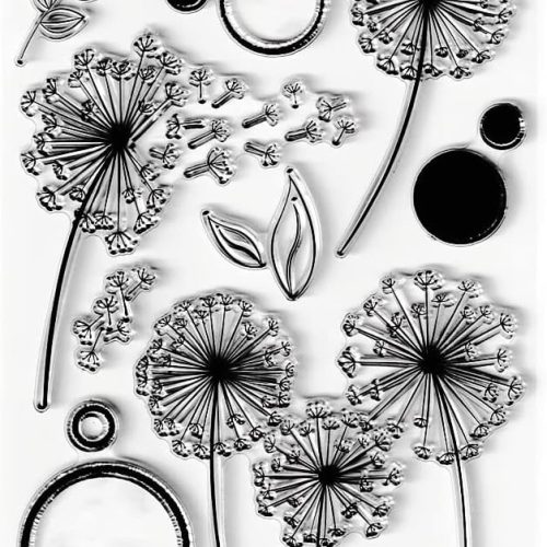 Dandelion Clear Stamps Silicone Stamp Cards with Sentiments,Leaf Transparent Seal Stamps for Holiday Card Making Decoration and DIY Scrapbooking Album DIY Crafts