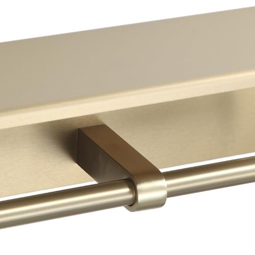 Toilet Paper Holder with Shelf Matte Brushed Gold Double Head Toilet Tissue Roll Holder 304 Stainless Steel Wall Mount for Bathroom
