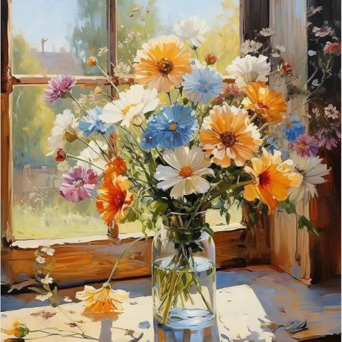 1 Paint by Numbers Kit for Adults Beginner, Flower Easy Adult Paint by Number Kits on Canvas, DIY Acrylic Watercolor Oil Paint by Number for Adults for Home Decor Gift 16x20 Inch